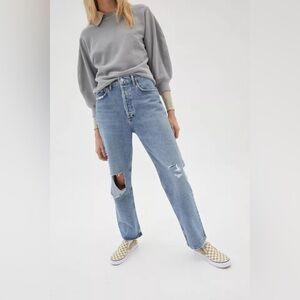 AGOLDE 90s Pinch Waist High Waist Distressed Straight Leg Jeans‎ Size 24